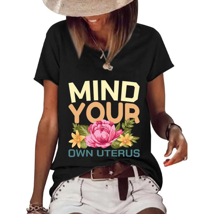 Mind Your Own Uterus V5 Women's Short Sleeve Loose T-shirt