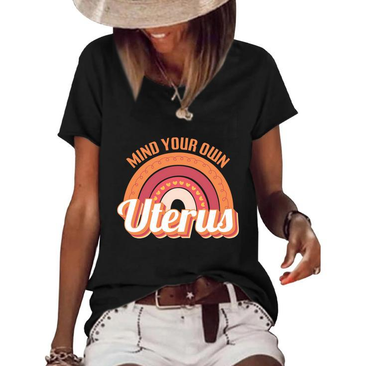 Mind Your Own Uterus V8 Women's Short Sleeve Loose T-shirt