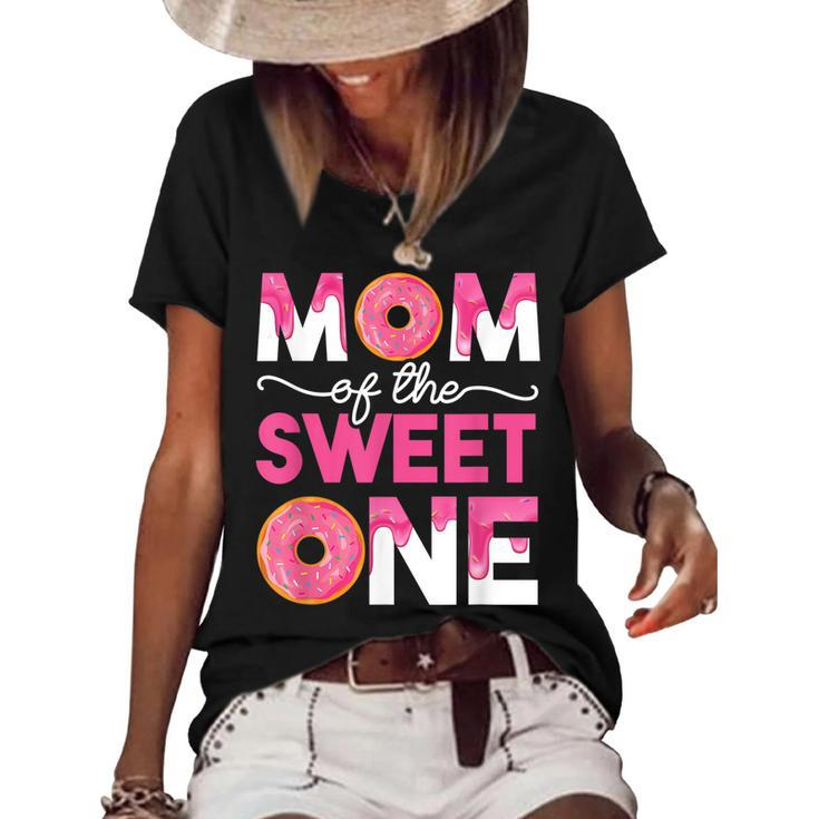 Mother Mama Mommy Family Matching Mom Of The Sweet One  Women's Short Sleeve Loose T-shirt