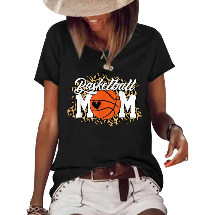 Mothers Day Gift Basketball Mom  Mom Game Day Outfit  Women's Short Sleeve Loose T-shirt