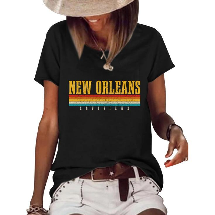 New Orleans Vintage Louisiana Gift Graphic Design Printed Casual Daily Basic V2 Women's Short Sleeve Loose T-shirt