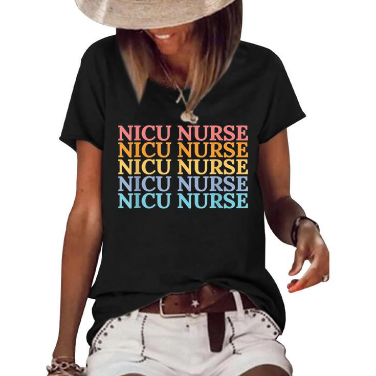 Nicu Nurse Neonatal Labor Intensive Care Unit Nurse  V2 Women's Short Sleeve Loose T-shirt