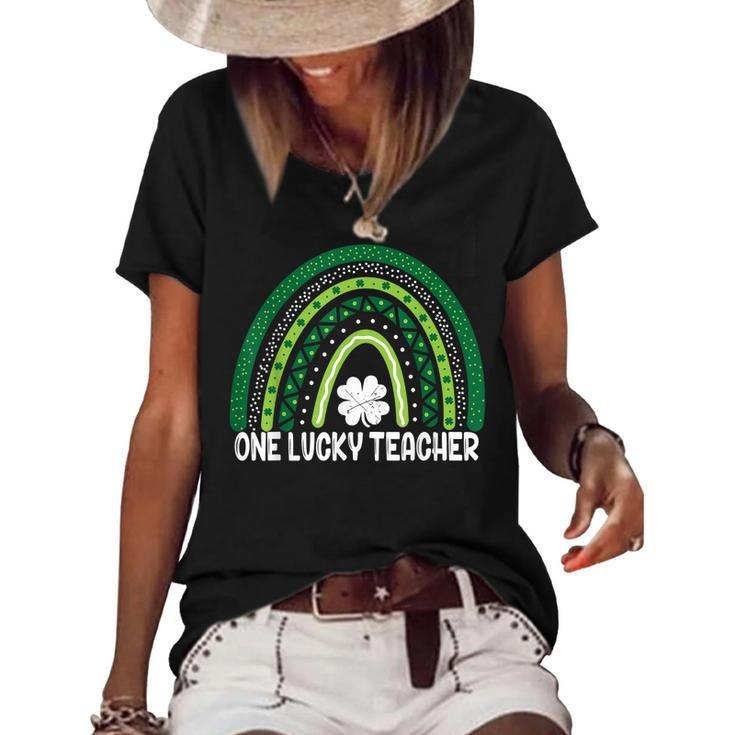 One Lucky Teacher Rainbow St Patrick’S Day  Women's Short Sleeve Loose T-shirt