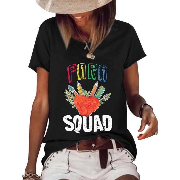 Paraprofessional Squad Para Squad Special Ed Teacher Great Gift Women's Short Sleeve Loose T-shirt