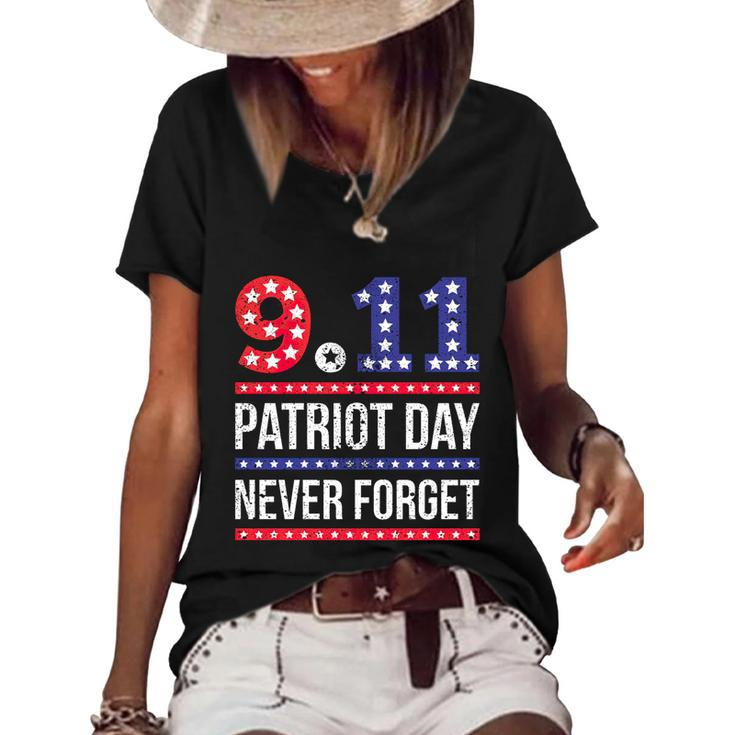 Patriot Day 911 We Will Never Forget Tshirtnever September 11Th Anniversary V2 Women's Short Sleeve Loose T-shirt