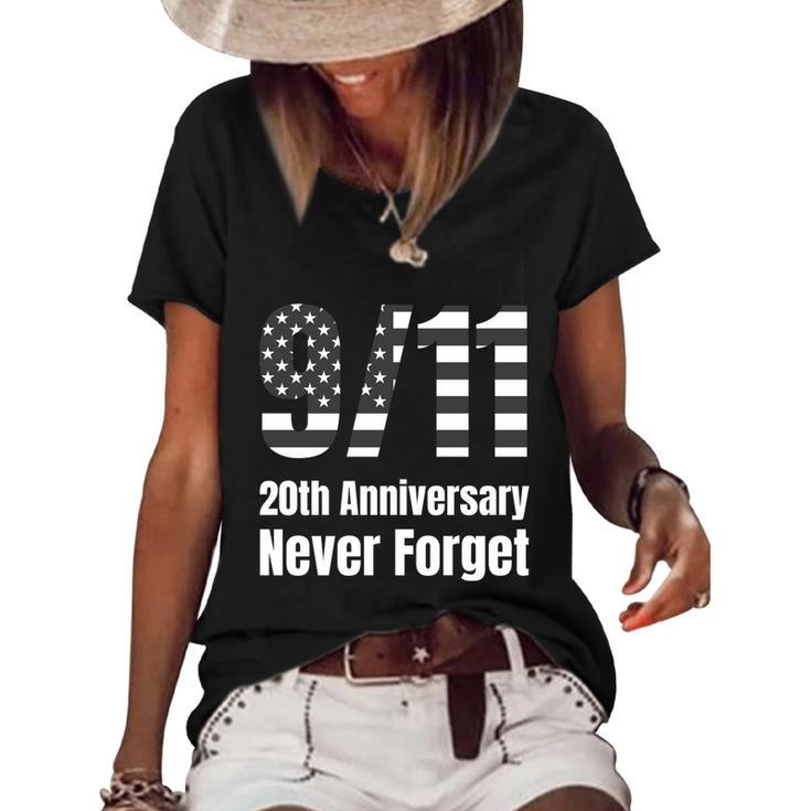 Patriot Day 911 We Will Never Forget Tshirtnever September 11Th Anniversary Women's Short Sleeve Loose T-shirt