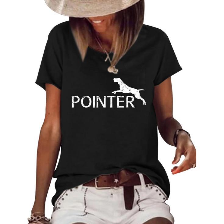 Pointer Dog Jumping Women's Short Sleeve Loose T-shirt