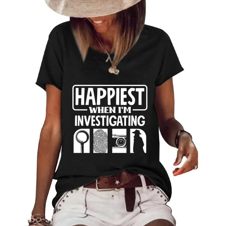 Private Detective Crime Investigator Investigating Cool Gift Women's Short Sleeve Loose T-shirt
