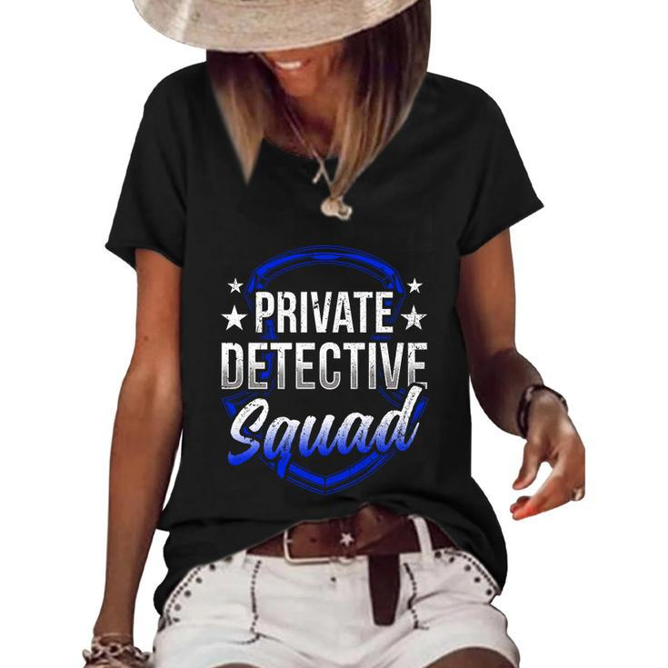 Private Detective Squad Investigation Spy Investigator Funny Gift Women's Short Sleeve Loose T-shirt