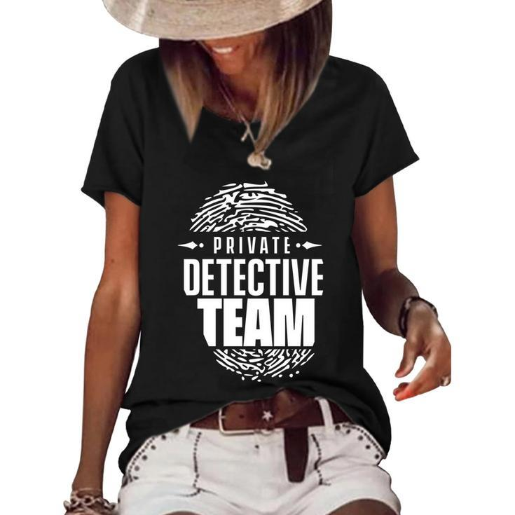 Private Detective Team Spy Investigator Observation Cute Gift Women's Short Sleeve Loose T-shirt