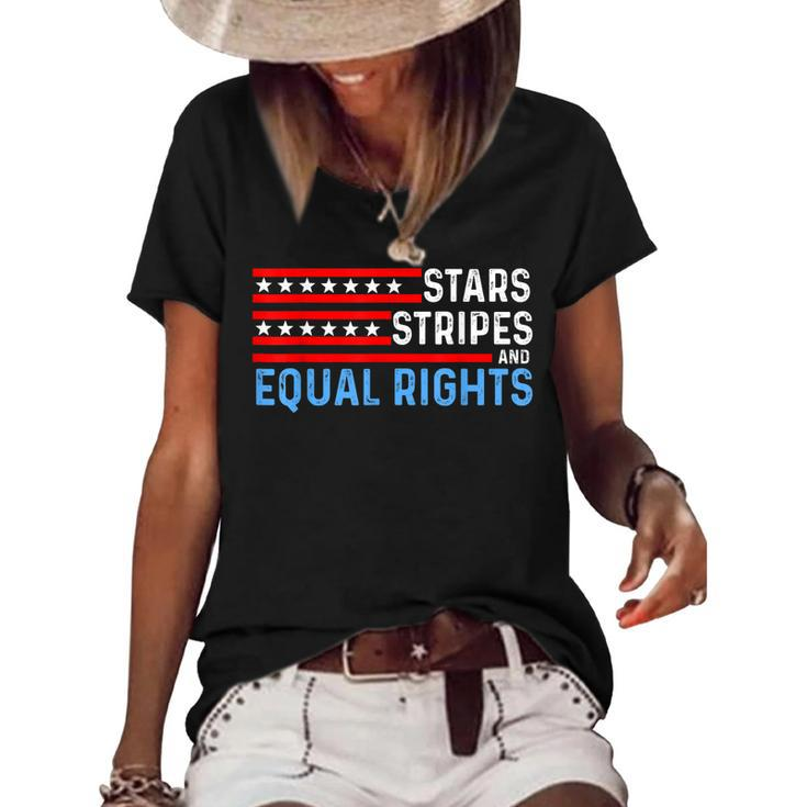 Pro Choice Feminist 4Th Of July - Stars Stripes Equal Rights  Women's Short Sleeve Loose T-shirt