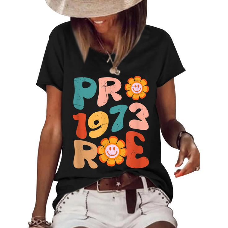 Pro Roe 1973 Womens My Body Choice Mind Your Own Uterus  Women's Short Sleeve Loose T-shirt