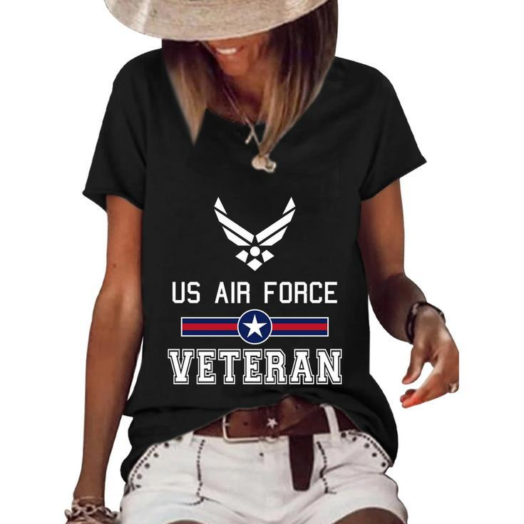 Proud Air Force Veteran Military Pride Gift Women's Short Sleeve Loose T-shirt