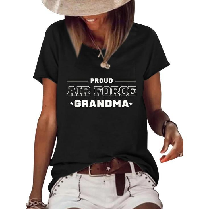 Proud Us Air Force Grandma Military Pride Women's Short Sleeve Loose T-shirt