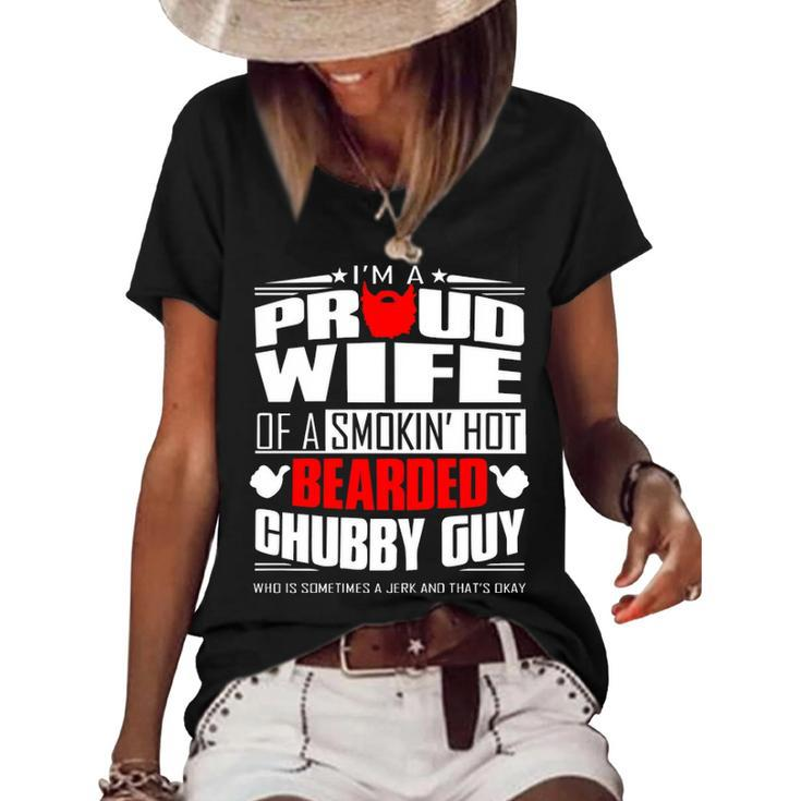 Proud Wife Of A Hot Bearded Chubby Guy Women's Short Sleeve Loose T-shirt