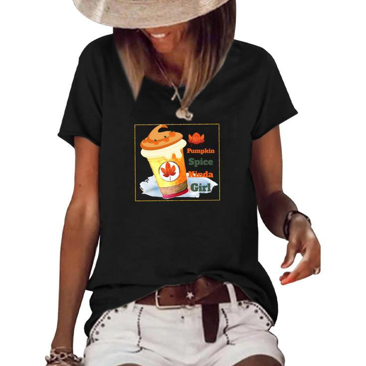 Pumpkin Spice Kinda Girl Fall Gift Women's Short Sleeve Loose T-shirt