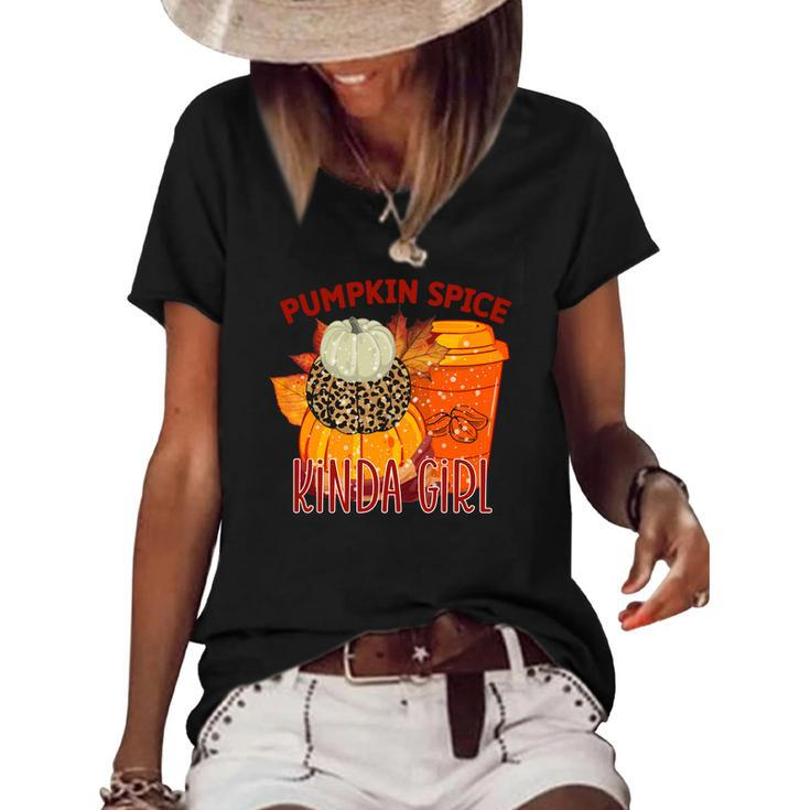 Pumpkin Spice Kinda Girl Fall Weather Women's Short Sleeve Loose T-shirt