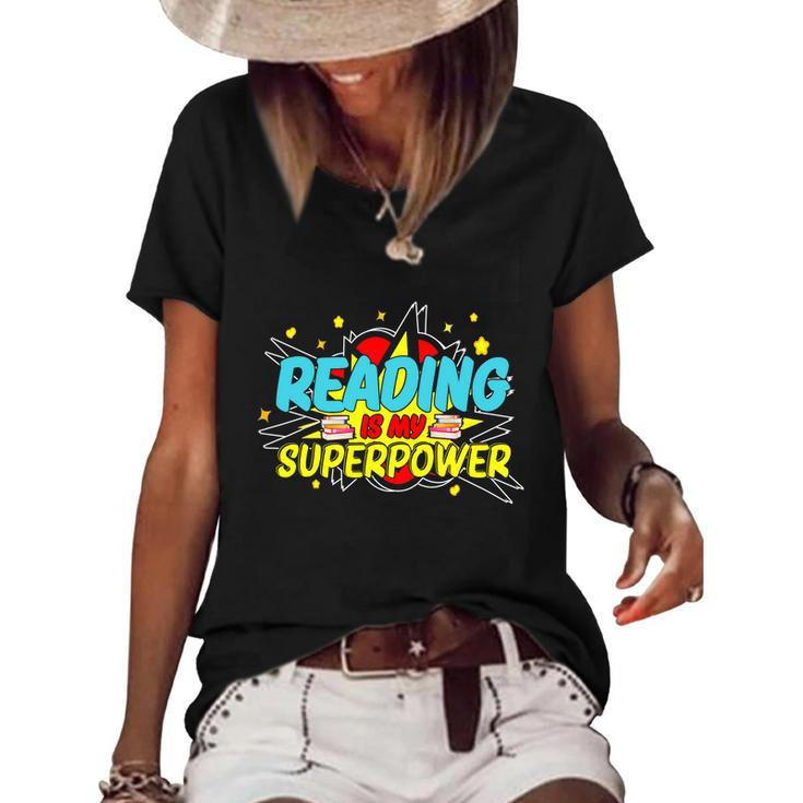 Reader Reading Bookworm Book Lover Reading Is My Superpower Gift Graphic Design Printed Casual Daily Basic Women's Short Sleeve Loose T-shirt