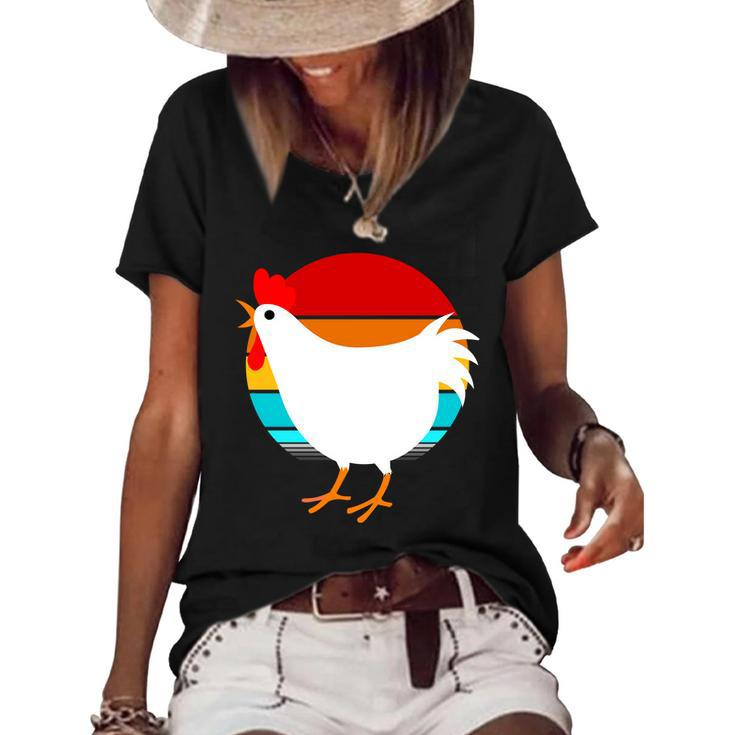 Retro Vintage Chicken V2 Women's Short Sleeve Loose T-shirt