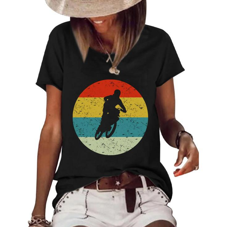 Retro Vintage Motocross Women's Short Sleeve Loose T-shirt