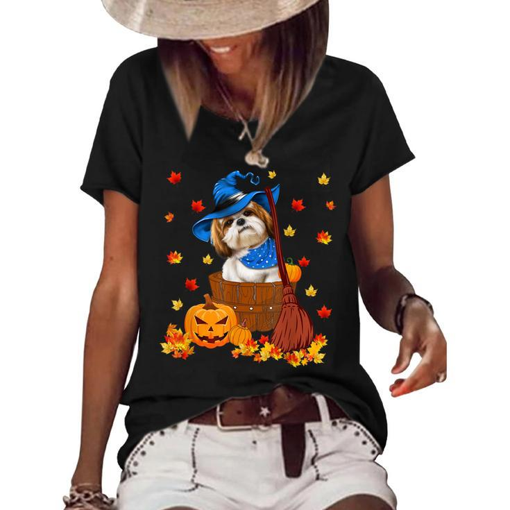 Shih Tzu Dog I Am A Witch - Halloween  Women's Short Sleeve Loose T-shirt