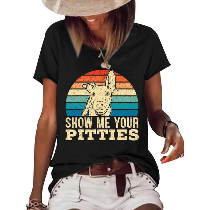 Show Me Your Pitties For A Pitbull Dog Lovers  Women's Short Sleeve Loose T-shirt
