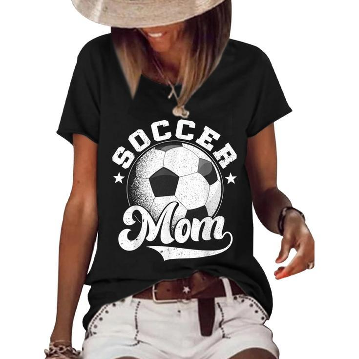 Soccer Mom Vintage Funny Soccer Mom  Mothers Day 2022  Women's Short Sleeve Loose T-shirt