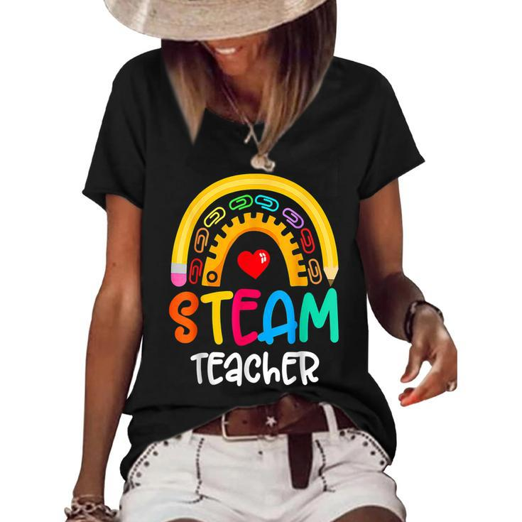 Steam Teacher Squad Team Crew Back To School Stem Special  Women's Short Sleeve Loose T-shirt