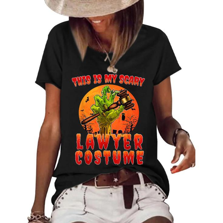 This Is My Scary Lawyer Costume Zombie Spooky Halloween  Women's Short Sleeve Loose T-shirt