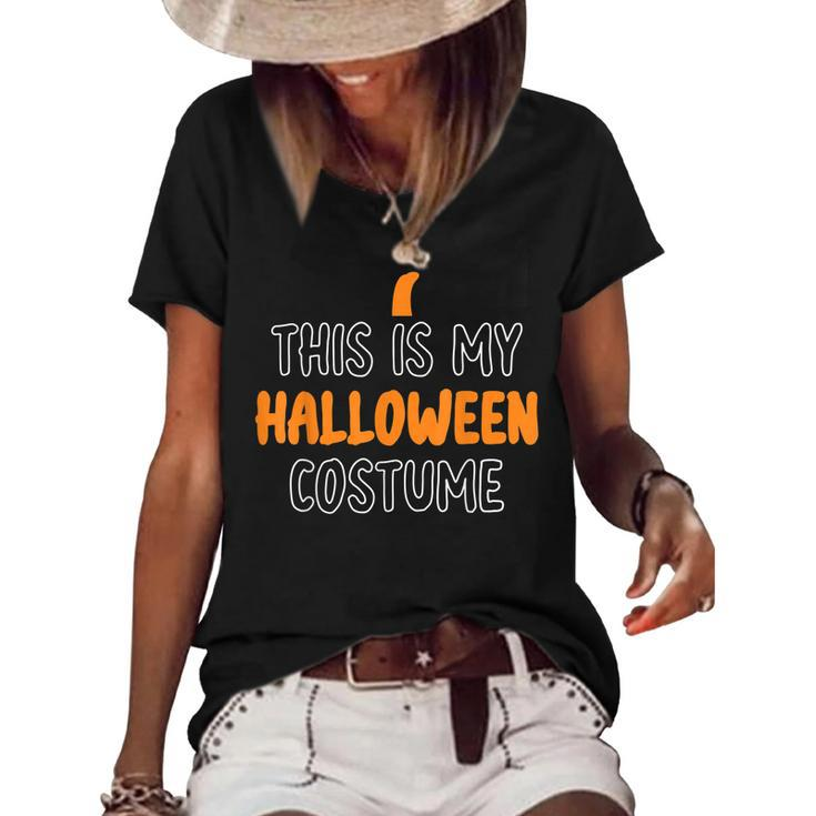 Vintage This Is My Halloween Costume Apparel Funny Retro  Women's Short Sleeve Loose T-shirt