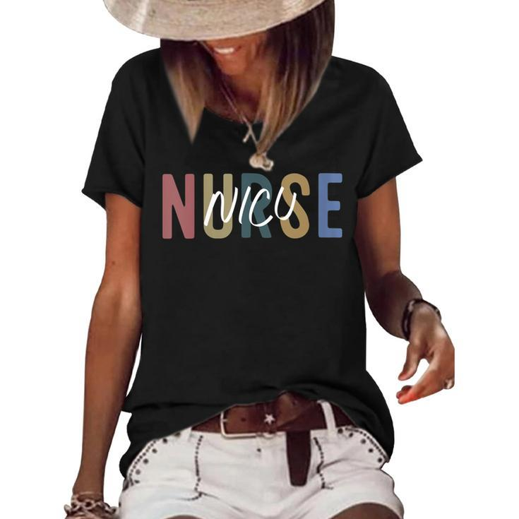 Womens Nicu Nurse Neonatal Labor Intensive Care Unit Nurse  Women's Short Sleeve Loose T-shirt