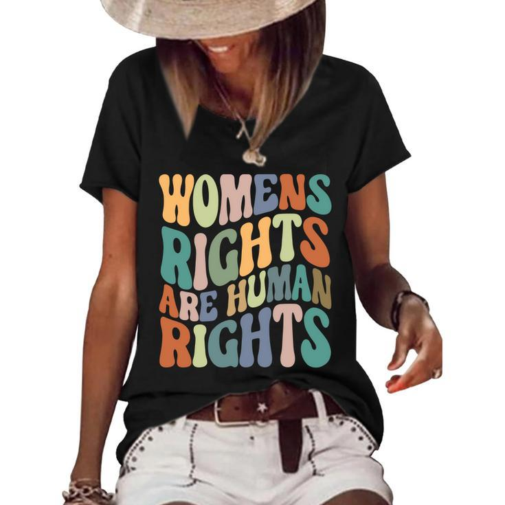 Womens Rights Are Human Rights Hippie Style Pro Choice V2 Women's Short Sleeve Loose T-shirt