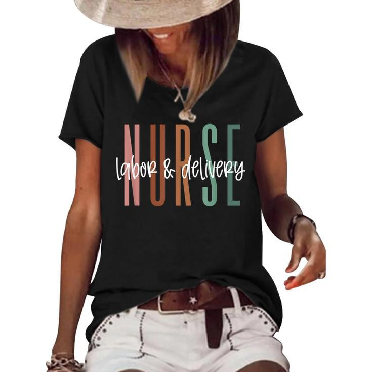 Womens Simple Labor And Delivery Nurse  L&D Nurse  Women's Short Sleeve Loose T-shirt