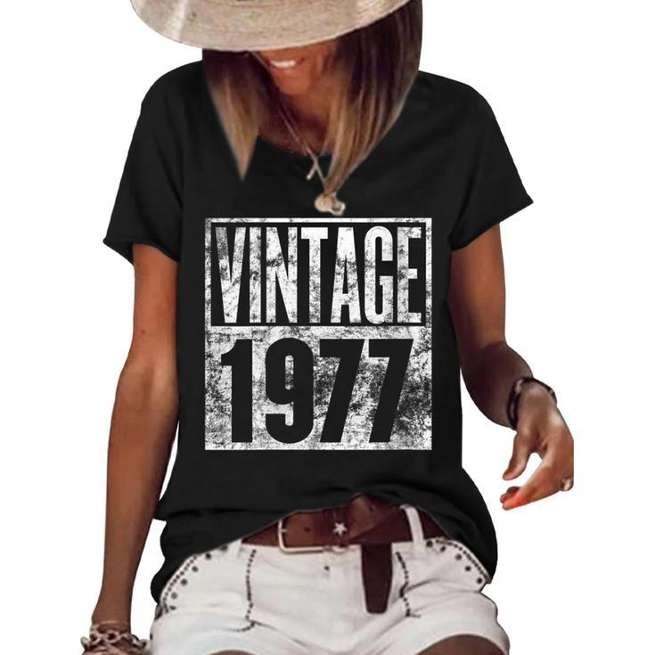 Womens Vintage 1977 45Th Birthday  Women's Short Sleeve Loose T-shirt