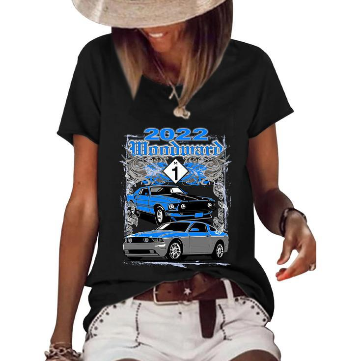 Woodward Cruise 2022 In Muscle Graphic Design Printed Casual Daily Basic Women's Short Sleeve Loose T-shirt