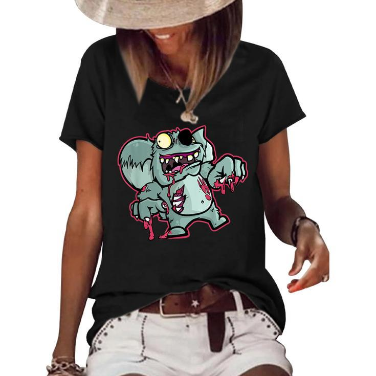 Zombie Koala Bear | Funny Halloween Gift For Zoo Lovers  Women's Short Sleeve Loose T-shirt