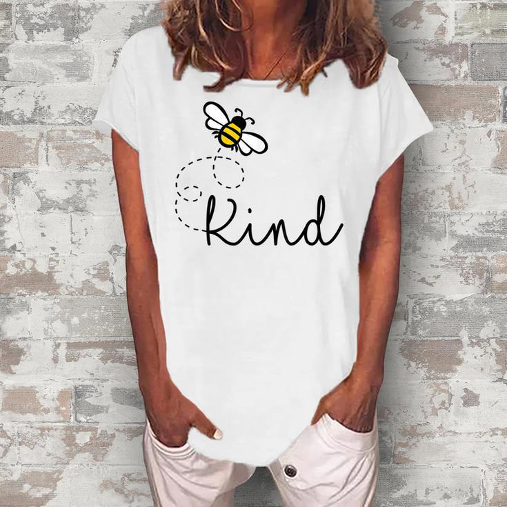 Be Kind Womens  Bumble Bee Inspirational Teacher Love  Women's Loosen Crew Neck Short Sleeve T-Shirt