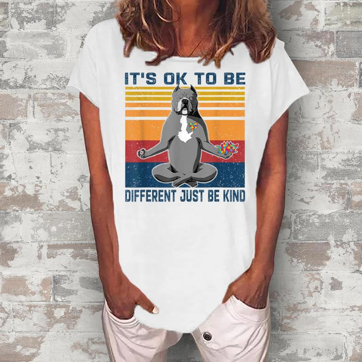 Its Ok To Be Different Just Be Kind Kindness - Pitbull Dog  Women's Loosen Crew Neck Short Sleeve T-Shirt
