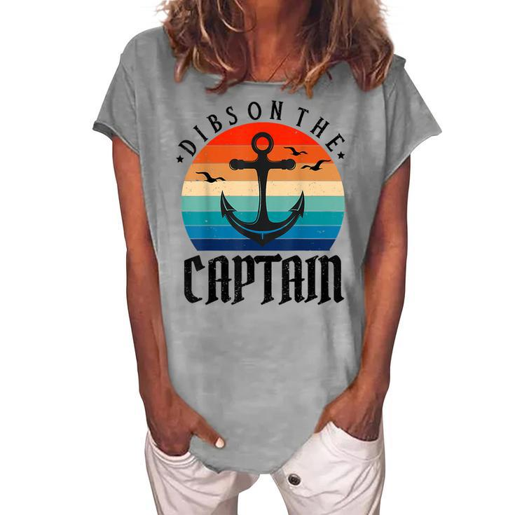 Funny Captain Wife Dibs On The Captain V11 Women's Loosen Crew Neck Short Sleeve T-Shirt