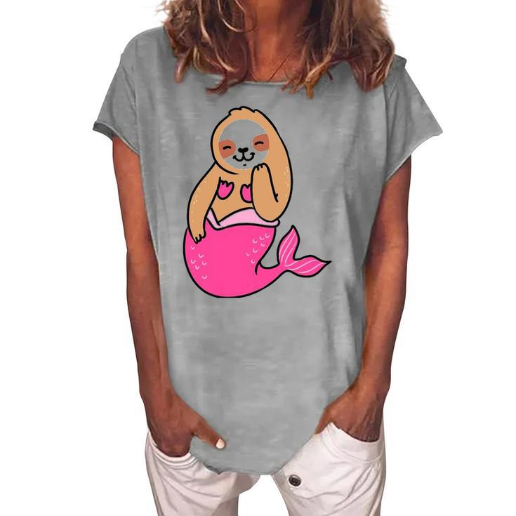 Mermaid Sloth Cute Sloth Women's Loosen T-Shirt