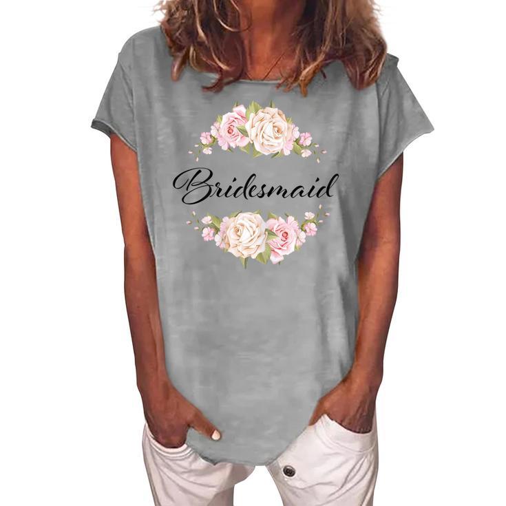 Womens Bride Squad Bachelorette Party Bridal Shower Bridesmaid V2 Women's Loosen T-shirt