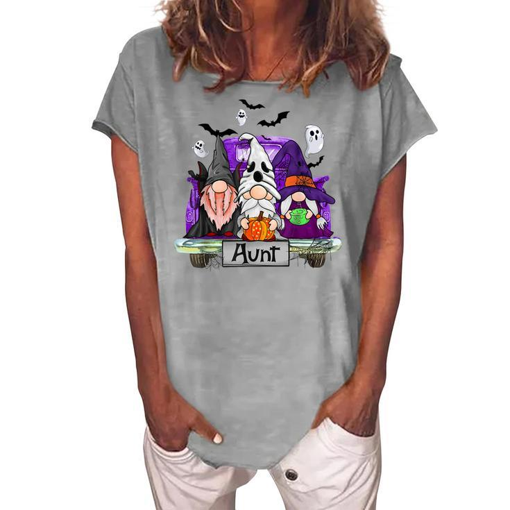 Gnomes Witch Truck Aunt Halloween Costume Women's Loosen T-shirt