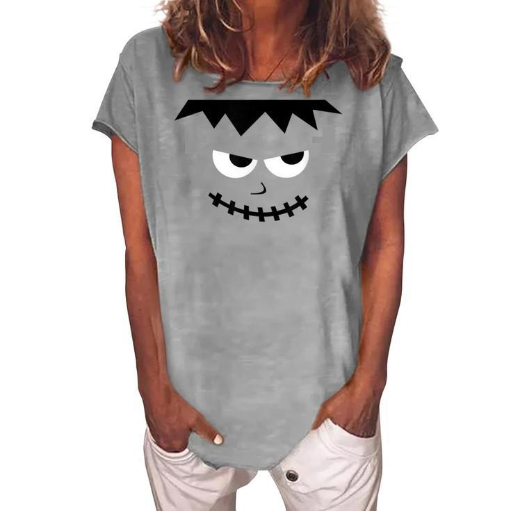 Halloween Frankenstein Monster Face For Kids Women's Loosen T-shirt