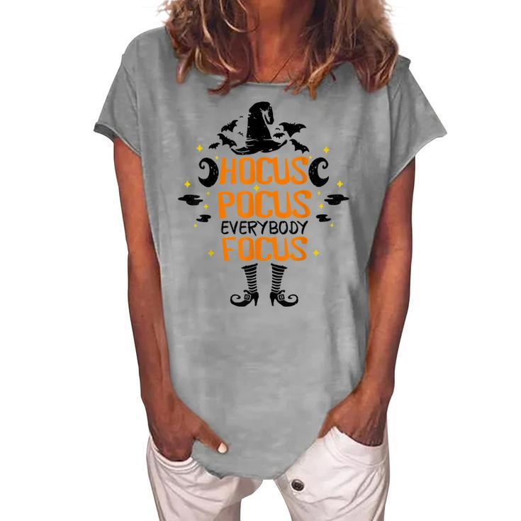 Halloween Hocus Pocus Everybody Focus Teacher Costume V2 Women's Loosen T-shirt