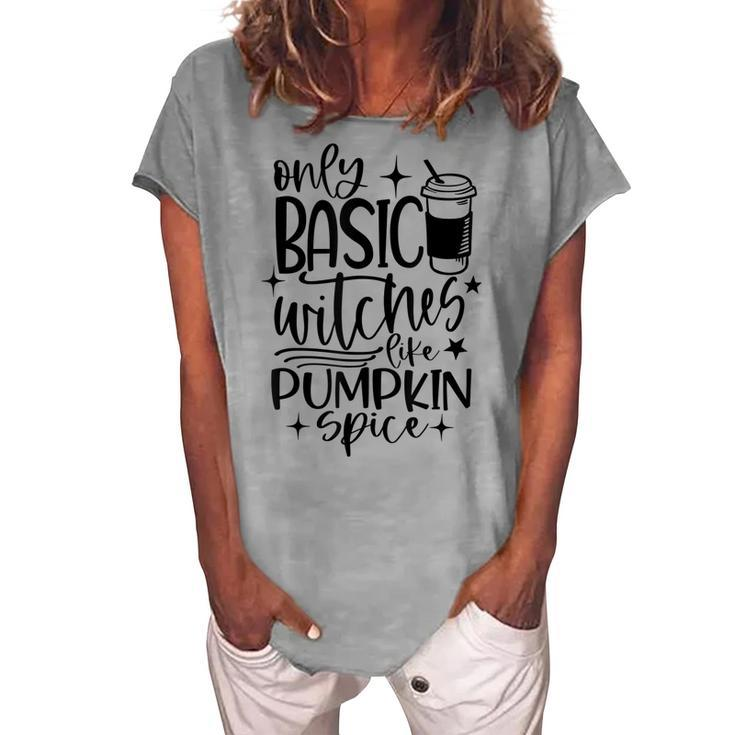 I Hate Pumpkin Spice Basic Witch Halloween Women's Loosen T-shirt