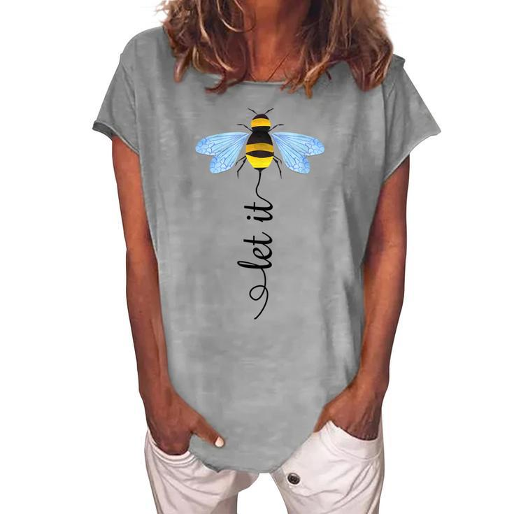 Let It Bee Art Bee Whisperer  Women's Loosen Crew Neck Short Sleeve T-Shirt