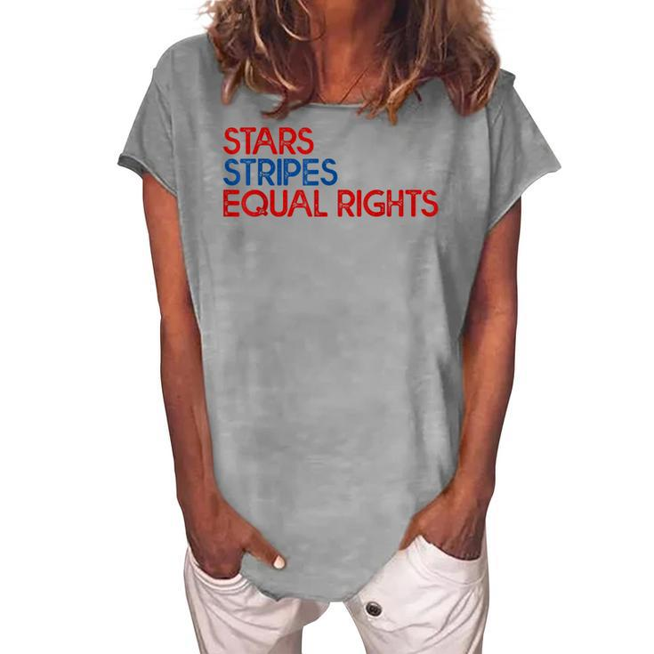 Messy Bun American Flag Pro Choice Star Stripes Equal Right V3 Women's Loosen T-shirt