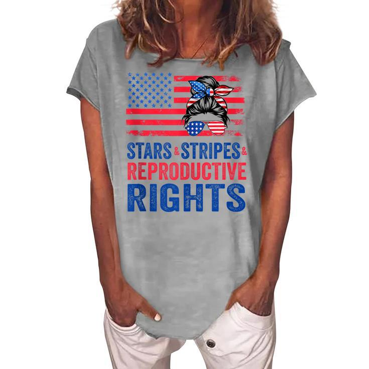Patriotic 4Th Of July Stars Stripes Reproductive Right V2 Women's Loosen T-shirt