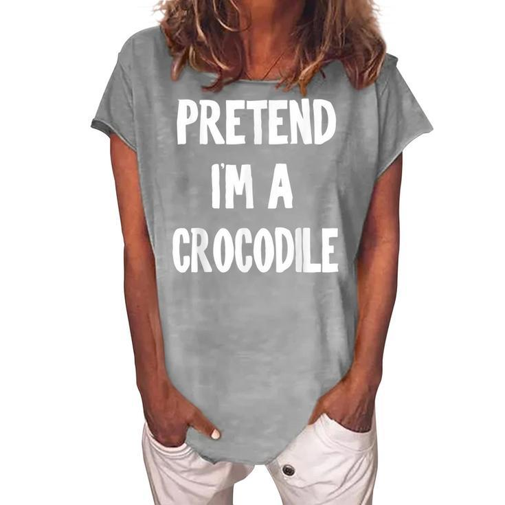 Pretend Im A Crocodile Halloween Party Simple Diy Costume Women's Loosen T-shirt