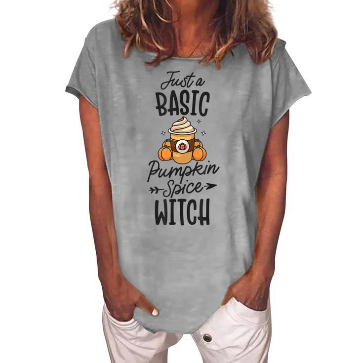 Basic Pumpkin Spice Witch Cute Thanksgiving Fall Autumn V2 Women's Loosen T-shirt